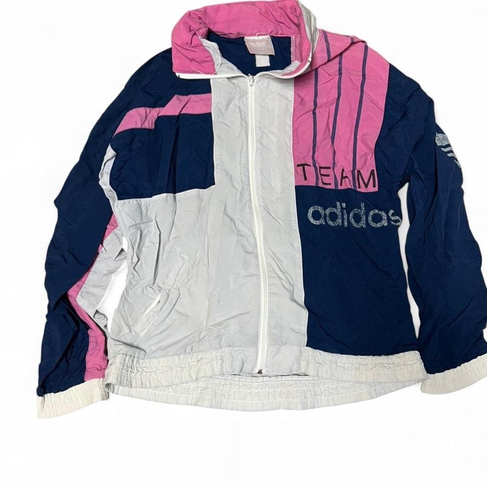 Adidas Vintage Windbreaker Jacket - Pink, Navy, White